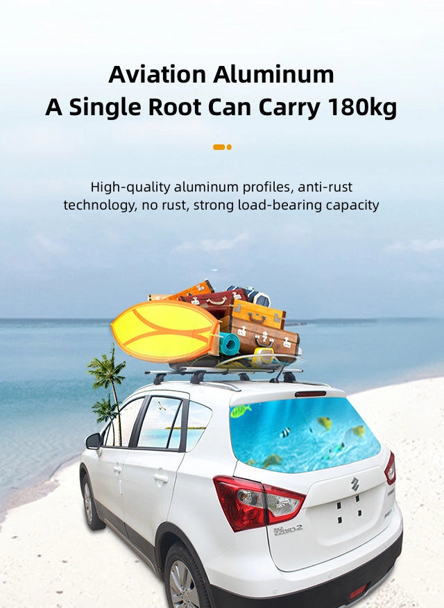 Universal Thickened Roof Bar Aluminum Aerodynamic Cargo Luggage Carrier for Universal Car SUV Vehicle