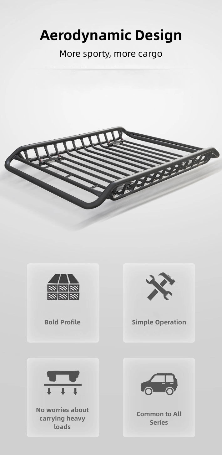 Heavy Duty Car Roof Rack Basket with Full Set of Attachment