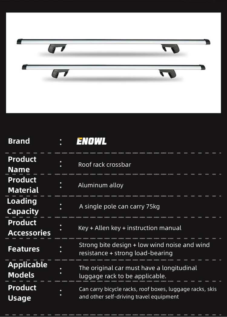 Adjustable Aluminum Roof Bar Anti-Theft Cargo Luggage Carrier for Universal Car SUV Vehicle