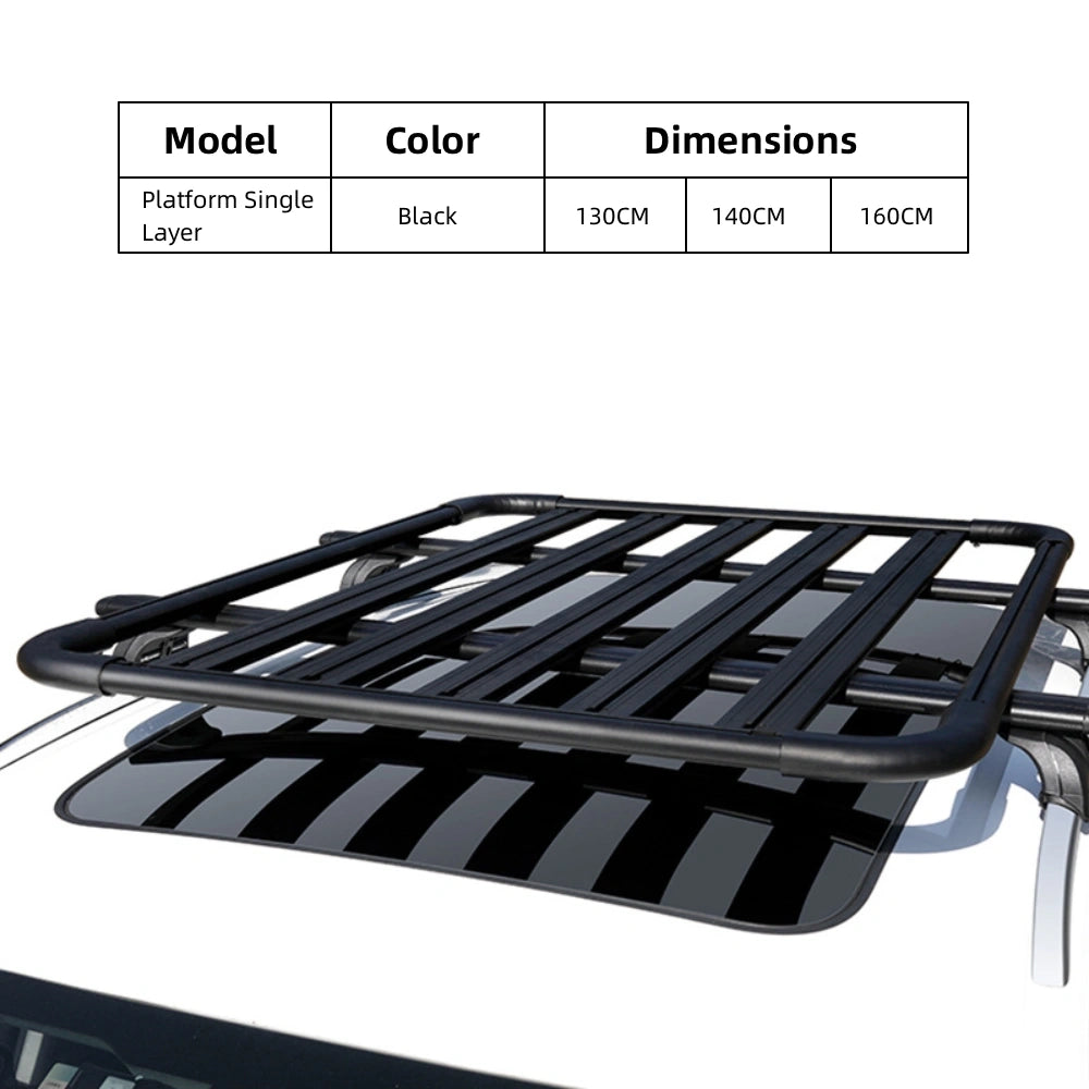 Universal Aluminum Alloy Roof Rack Basket Tray Heavy Duty Rooftop Cargo Carrier